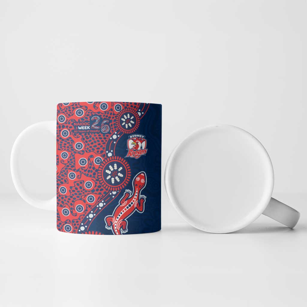 Sydney Roosters NAIDOC Week 2026 Ceramic Mug Aboriginal Lizard Dot Painting - 50 Years of Deadly