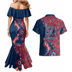 Sydney Roosters NAIDOC Week 2026 Couples Matching Mermaid Dress and Hawaiian Shirt Aboriginal Lizard Dot Painting - 50 Years of Deadly
