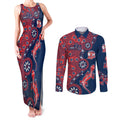 Sydney Roosters NAIDOC Week 2026 Couples Matching Tank Maxi Dress and Long Sleeve Button Shirt Aboriginal Lizard Dot Painting - 50 Years of Deadly