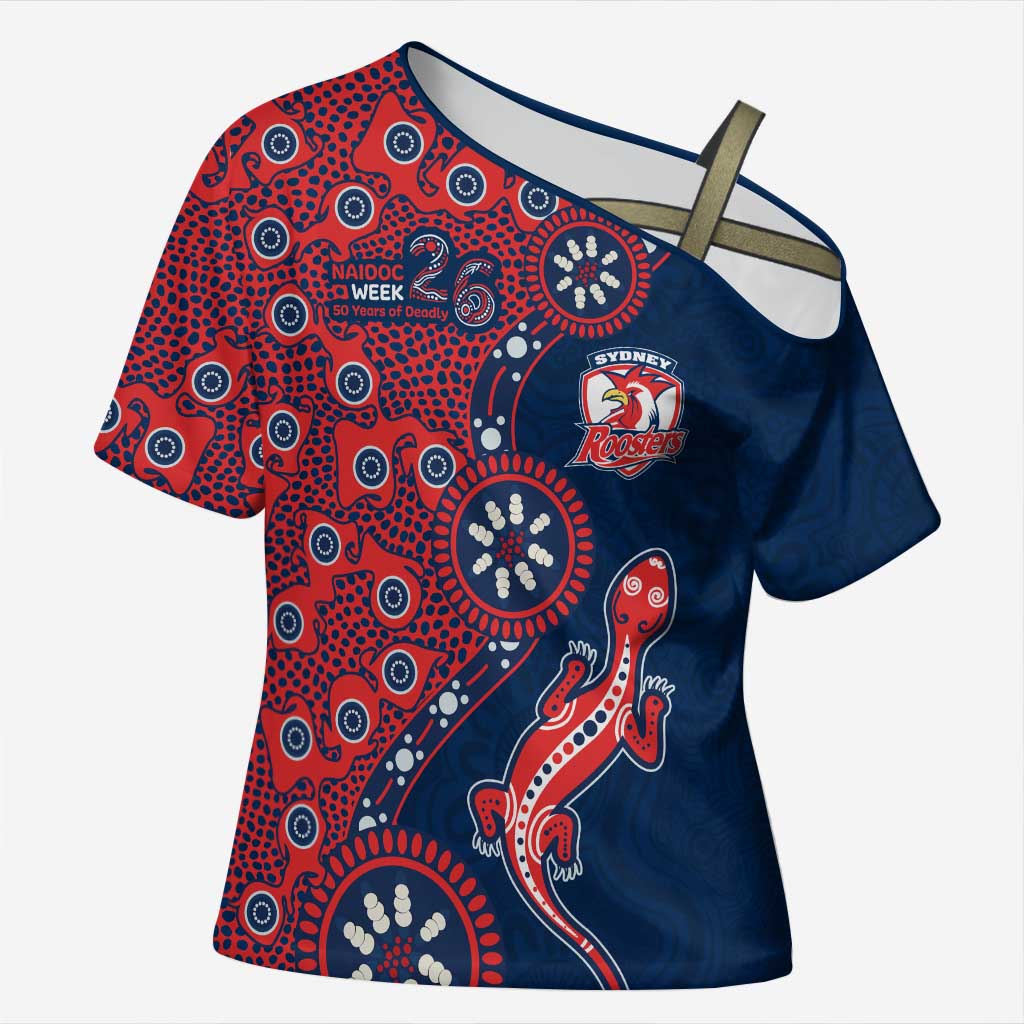 Sydney Roosters NAIDOC Week 2026 Cross Shoulder Shirt Aboriginal Lizard Dot Painting - 50 Years of Deadly