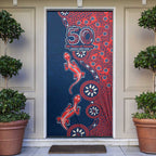 Sydney Roosters NAIDOC Week 2026 Door Cover Aboriginal Lizard Dot Painting - 50 Years of Deadly