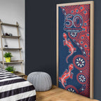Sydney Roosters NAIDOC Week 2026 Door Cover Aboriginal Lizard Dot Painting - 50 Years of Deadly
