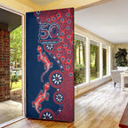 Sydney Roosters NAIDOC Week 2026 Door Cover Aboriginal Lizard Dot Painting - 50 Years of Deadly
