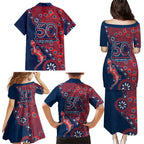 Sydney Roosters NAIDOC Week 2026 Family Matching Puletasi and Hawaiian Shirt Aboriginal Lizard Dot Painting - 50 Years of Deadly