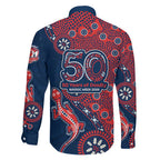 Sydney Roosters NAIDOC Week 2026 Family Matching Short Sleeve Bodycon Dress and Hawaiian Shirt Aboriginal Lizard Dot Painting - 50 Years of Deadly