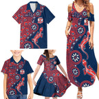 Sydney Roosters NAIDOC Week 2026 Family Matching Summer Maxi Dress and Hawaiian Shirt Aboriginal Lizard Dot Painting - 50 Years of Deadly
