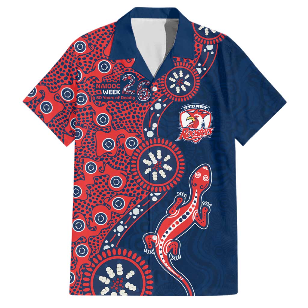 Sydney Roosters NAIDOC Week 2026 Family Matching Tank Maxi Dress and Hawaiian Shirt Aboriginal Lizard Dot Painting - 50 Years of Deadly
