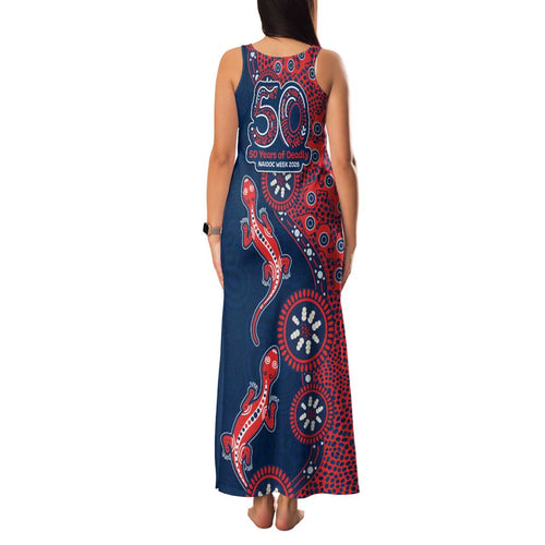 Sydney Roosters NAIDOC Week 2026 Family Matching Tank Maxi Dress and Hawaiian Shirt Aboriginal Lizard Dot Painting - 50 Years of Deadly
