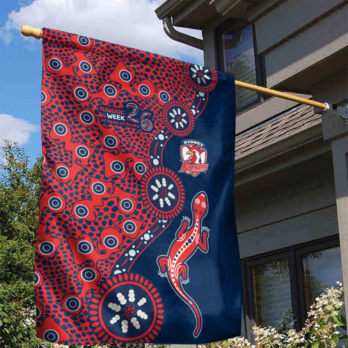 Sydney Roosters NAIDOC Week 2026 Garden Flag Aboriginal Lizard Dot Painting - 50 Years of Deadly