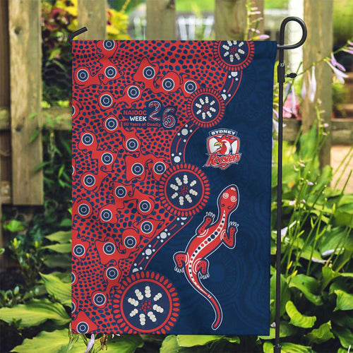 Sydney Roosters NAIDOC Week 2026 Garden Flag Aboriginal Lizard Dot Painting - 50 Years of Deadly