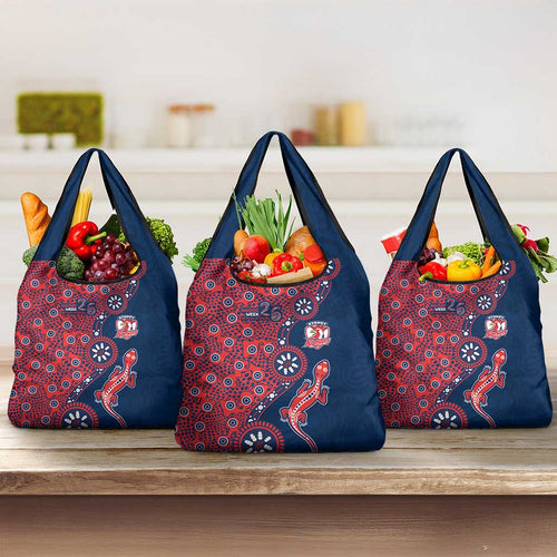 Sydney Roosters NAIDOC Week 2026 Grocery Bag Aboriginal Lizard Dot Painting - 50 Years of Deadly