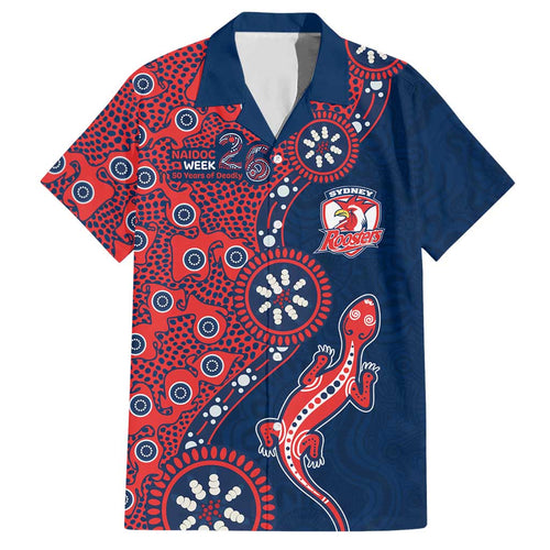 Sydney Roosters NAIDOC Week 2026 Hawaiian Shirt Aboriginal Lizard Dot Painting - 50 Years of Deadly