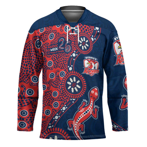 Sydney Roosters NAIDOC Week 2026 Hockey Jersey Aboriginal Lizard Dot Painting - 50 Years of Deadly