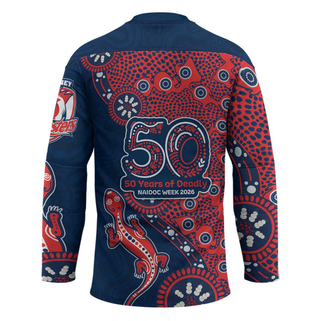 Sydney Roosters NAIDOC Week 2026 Hockey Jersey Aboriginal Lizard Dot Painting - 50 Years of Deadly