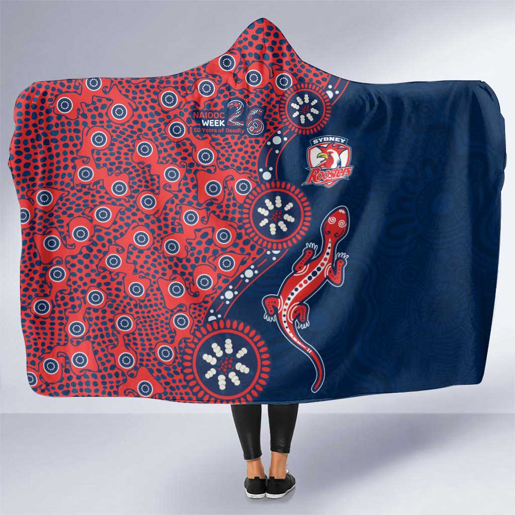 Sydney Roosters NAIDOC Week 2026 Hooded Blanket Aboriginal Lizard Dot Painting - 50 Years of Deadly