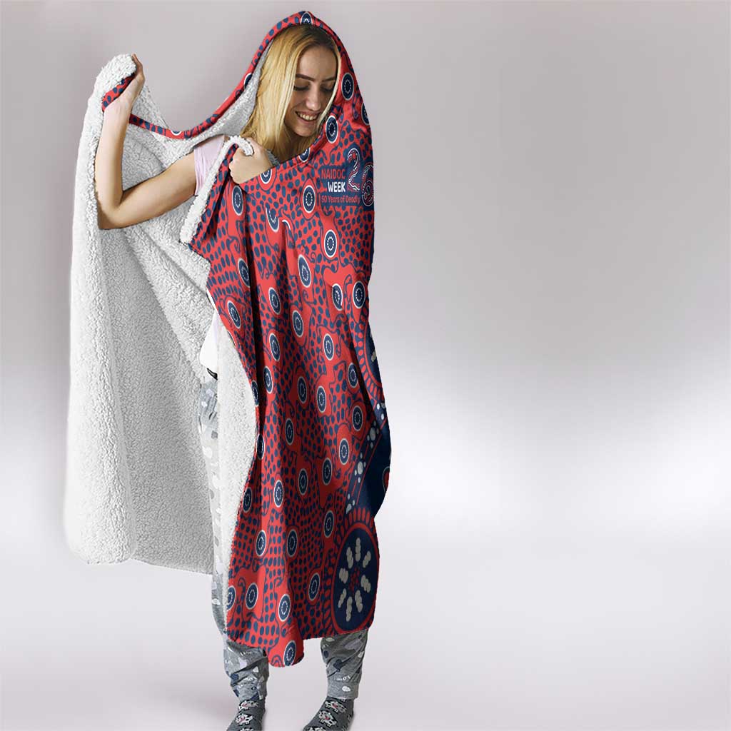Sydney Roosters NAIDOC Week 2026 Hooded Blanket Aboriginal Lizard Dot Painting - 50 Years of Deadly