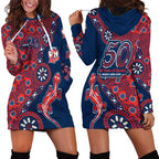 Sydney Roosters NAIDOC Week 2026 Hoodie Dress Aboriginal Lizard Dot Painting - 50 Years of Deadly