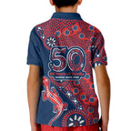 Sydney Roosters NAIDOC Week 2026 Kid Polo Shirt Aboriginal Lizard Dot Painting - 50 Years of Deadly