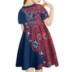 Sydney Roosters NAIDOC Week 2026 Kid Short Sleeve Dress Aboriginal Lizard Dot Painting - 50 Years of Deadly