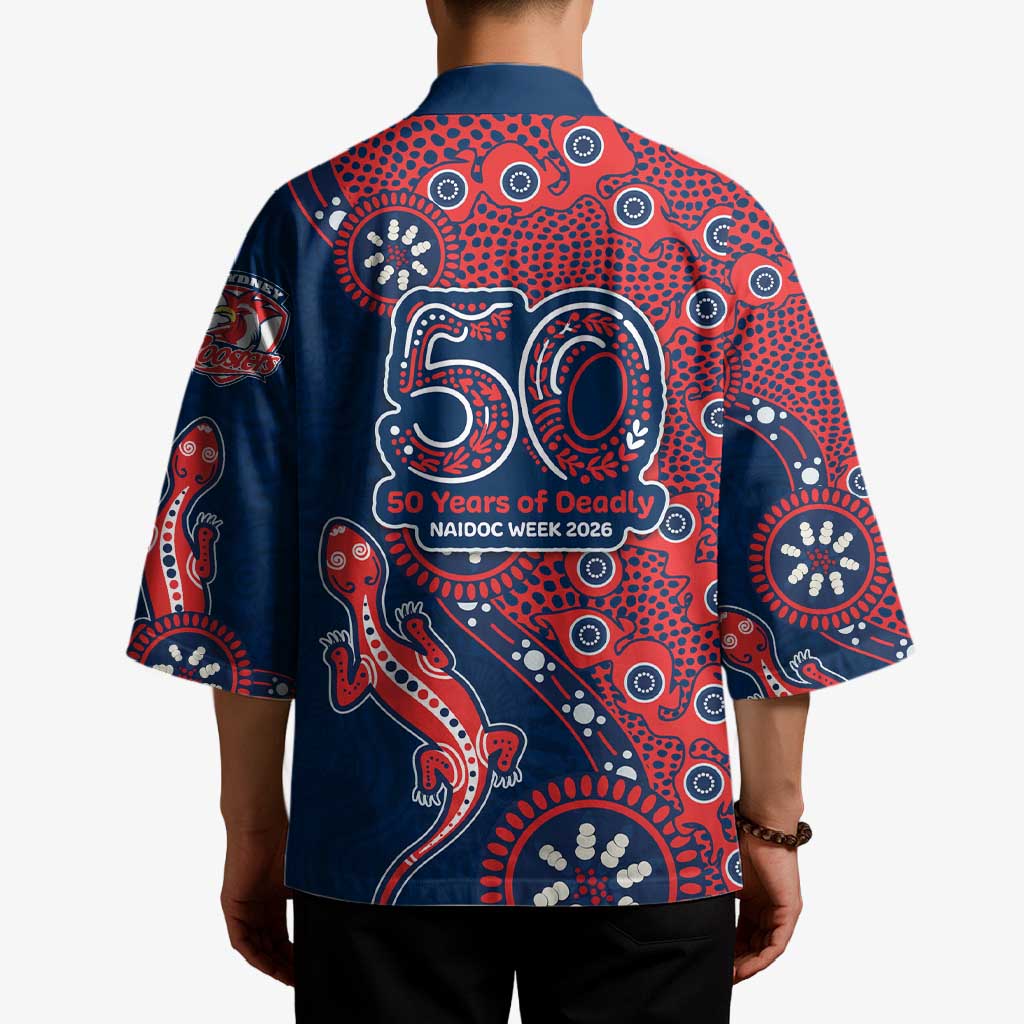 Sydney Roosters NAIDOC Week 2026 Kimono Aboriginal Lizard Dot Painting - 50 Years of Deadly