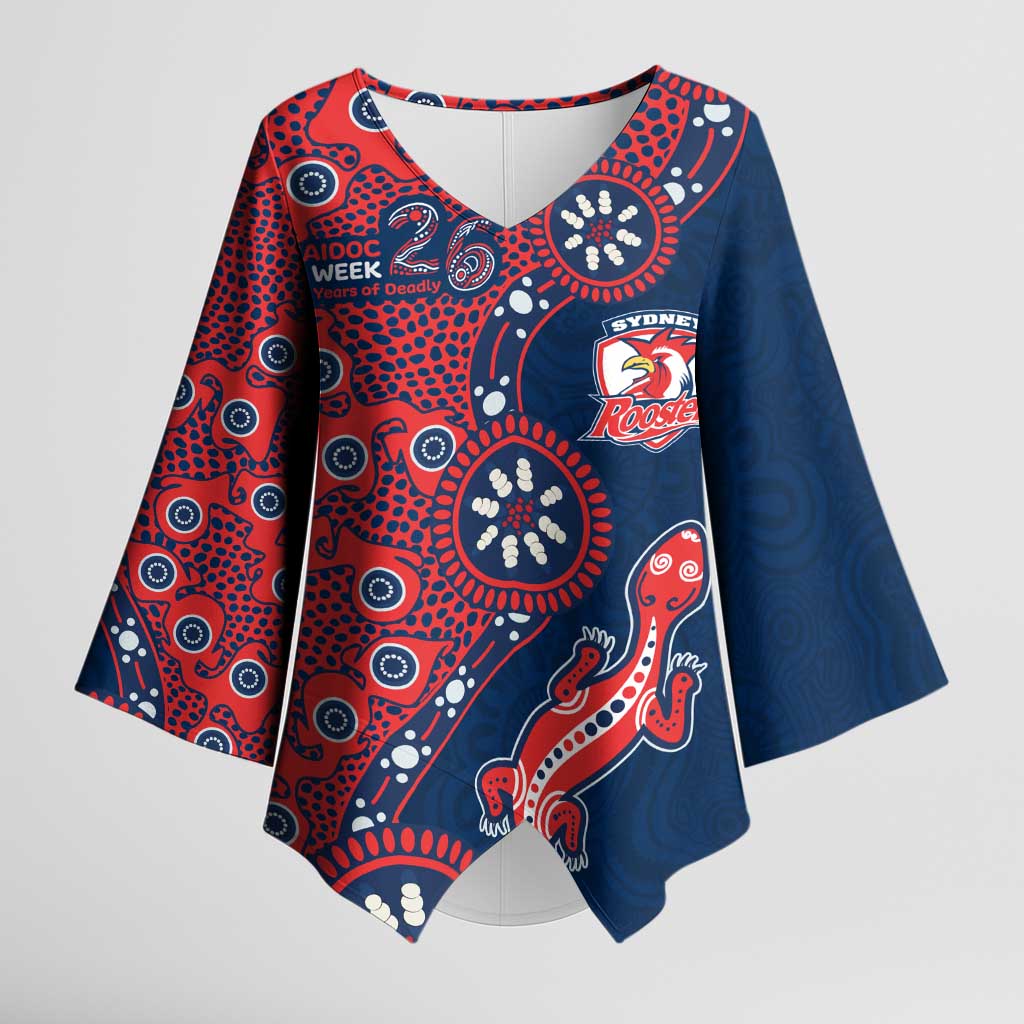 Sydney Roosters NAIDOC Week 2026 Kimono Sleeve Blouse Aboriginal Lizard Dot Painting - 50 Years of Deadly