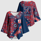 Sydney Roosters NAIDOC Week 2026 Kimono Sleeve Blouse Aboriginal Lizard Dot Painting - 50 Years of Deadly