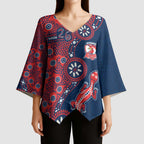 Sydney Roosters NAIDOC Week 2026 Kimono Sleeve Blouse Aboriginal Lizard Dot Painting - 50 Years of Deadly