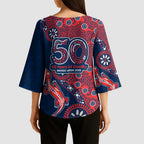 Sydney Roosters NAIDOC Week 2026 Kimono Sleeve Blouse Aboriginal Lizard Dot Painting - 50 Years of Deadly