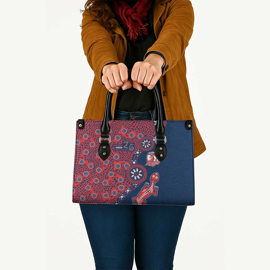 Sydney Roosters NAIDOC Week 2026 Leather Bag Aboriginal Lizard Dot Painting - 50 Years of Deadly