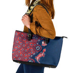 Sydney Roosters NAIDOC Week 2026 Leather Tote Bag Aboriginal Lizard Dot Painting - 50 Years of Deadly