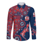 Sydney Roosters NAIDOC Week 2026 Long Sleeve Button Shirt Aboriginal Lizard Dot Painting - 50 Years of Deadly