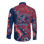 Sydney Roosters NAIDOC Week 2026 Long Sleeve Button Shirt Aboriginal Lizard Dot Painting - 50 Years of Deadly