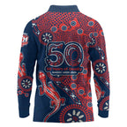 Sydney Roosters NAIDOC Week 2026 Long Sleeve Polo Shirt Aboriginal Lizard Dot Painting - 50 Years of Deadly