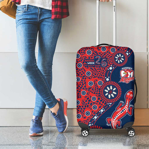 Sydney Roosters NAIDOC Week 2026 Luggage Cover Aboriginal Lizard Dot Painting - 50 Years of Deadly