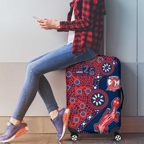 Sydney Roosters NAIDOC Week 2026 Luggage Cover Aboriginal Lizard Dot Painting - 50 Years of Deadly