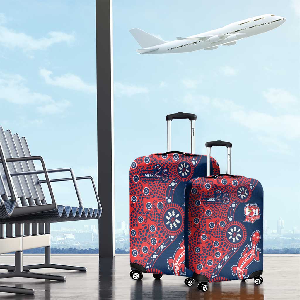 Sydney Roosters NAIDOC Week 2026 Luggage Cover Aboriginal Lizard Dot Painting - 50 Years of Deadly