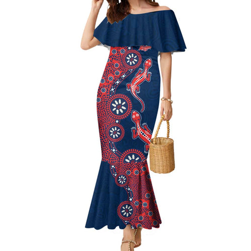 Sydney Roosters NAIDOC Week 2026 Mermaid Dress Aboriginal Lizard Dot Painting - 50 Years of Deadly