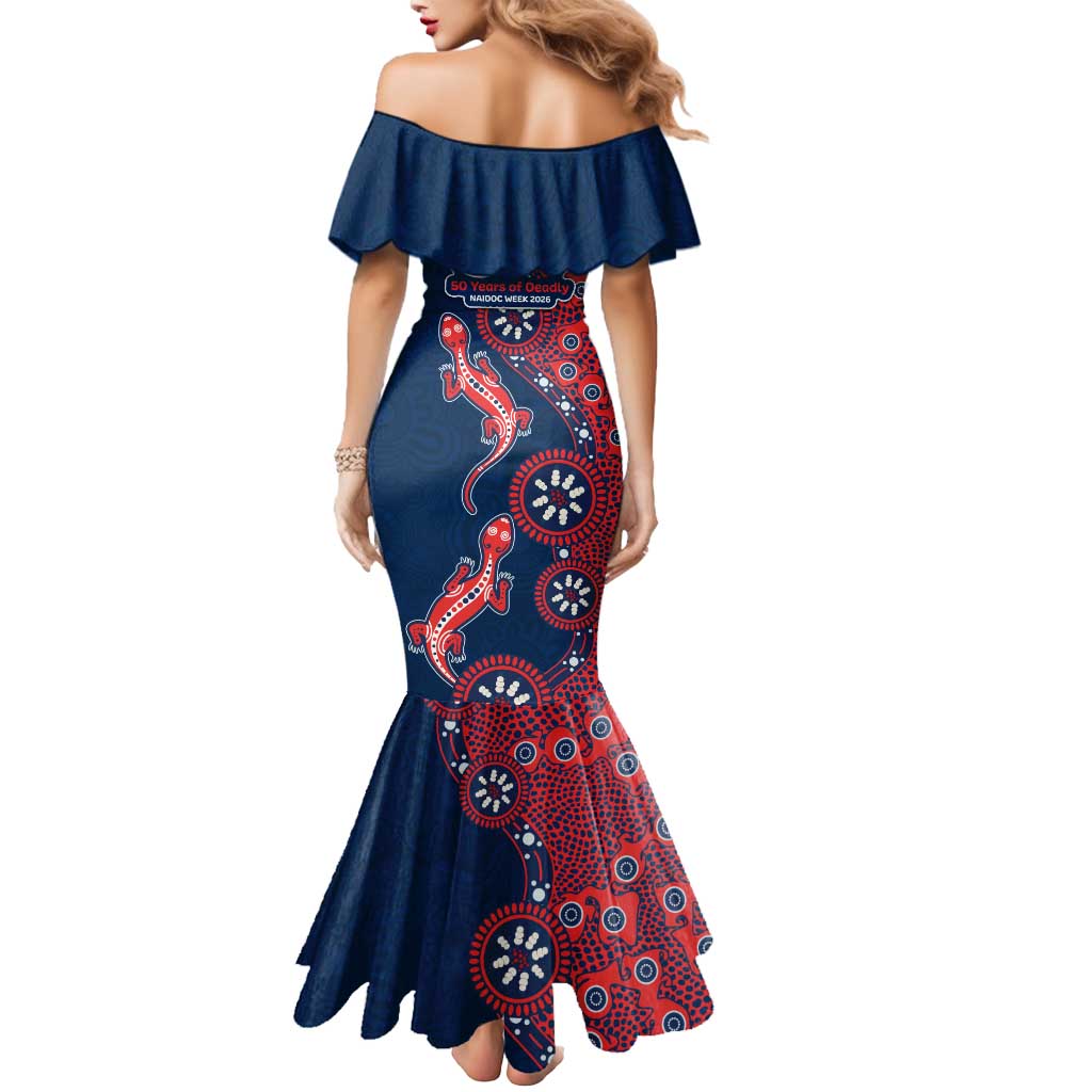 Sydney Roosters NAIDOC Week 2026 Mermaid Dress Aboriginal Lizard Dot Painting - 50 Years of Deadly