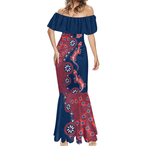 Sydney Roosters NAIDOC Week 2026 Mermaid Dress Aboriginal Lizard Dot Painting - 50 Years of Deadly