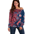 Sydney Roosters NAIDOC Week 2026 Off Shoulder Sweater Aboriginal Lizard Dot Painting - 50 Years of Deadly