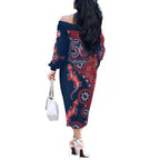 Sydney Roosters NAIDOC Week 2026 Off The Shoulder Long Sleeve Dress Aboriginal Lizard Dot Painting - 50 Years of Deadly