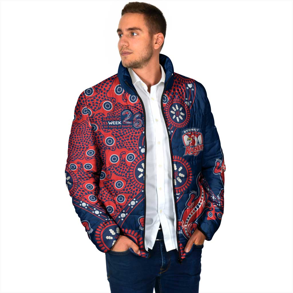 Sydney Roosters NAIDOC Week 2026 Padded Jacket Aboriginal Lizard Dot Painting - 50 Years of Deadly