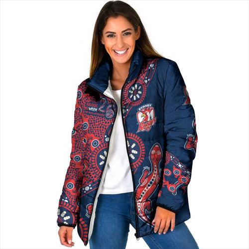 Sydney Roosters NAIDOC Week 2026 Padded Jacket Aboriginal Lizard Dot Painting - 50 Years of Deadly