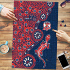 Sydney Roosters NAIDOC Week 2026 Puzzle Aboriginal Lizard Dot Painting - 50 Years of Deadly