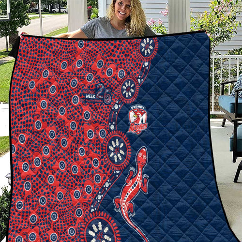 Sydney Roosters NAIDOC Week 2026 Quilt Aboriginal Lizard Dot Painting - 50 Years of Deadly