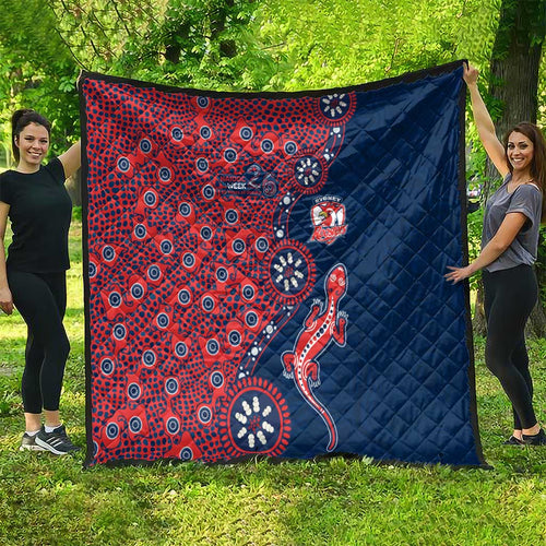 Sydney Roosters NAIDOC Week 2026 Quilt Aboriginal Lizard Dot Painting - 50 Years of Deadly