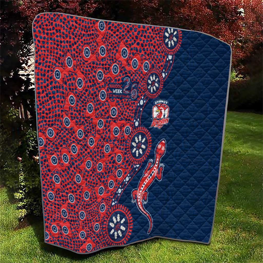 Sydney Roosters NAIDOC Week 2026 Quilt Aboriginal Lizard Dot Painting - 50 Years of Deadly