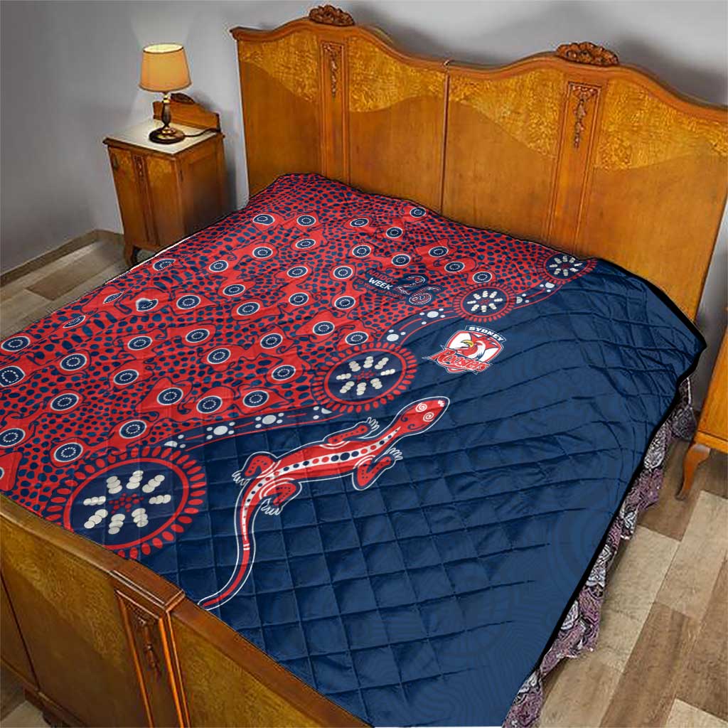 Sydney Roosters NAIDOC Week 2026 Quilt Aboriginal Lizard Dot Painting - 50 Years of Deadly