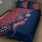 Sydney Roosters NAIDOC Week 2026 Quilt Bed Set Aboriginal Lizard Dot Painting - 50 Years of Deadly