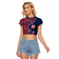 Sydney Roosters NAIDOC Week 2026 Raglan Cropped T Shirt Aboriginal Lizard Dot Painting - 50 Years of Deadly